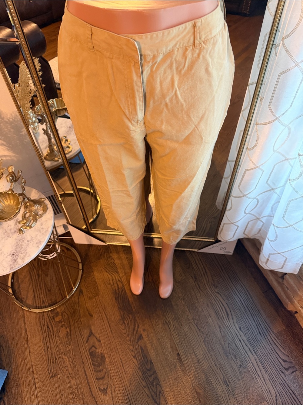 Emma James Cropped Chinos in Mustard Yellow